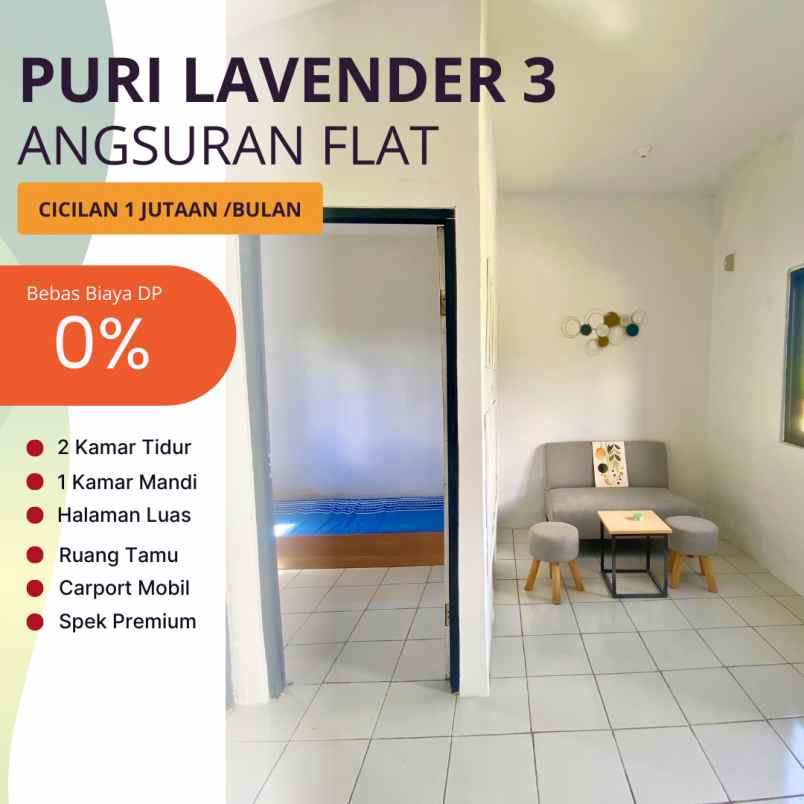 puri lavender 3 rumah kpr idaman cicilan 1 jutaan