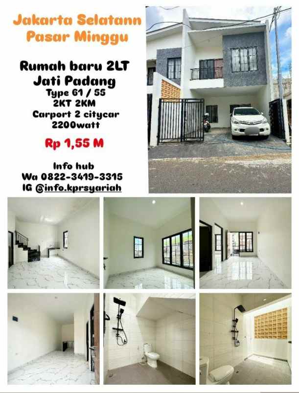rumah baru 2 lantai di pasar minggu jakarta selata