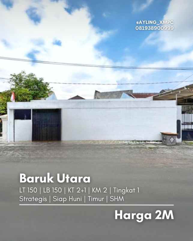 rumah baruk utara strategis siap huni