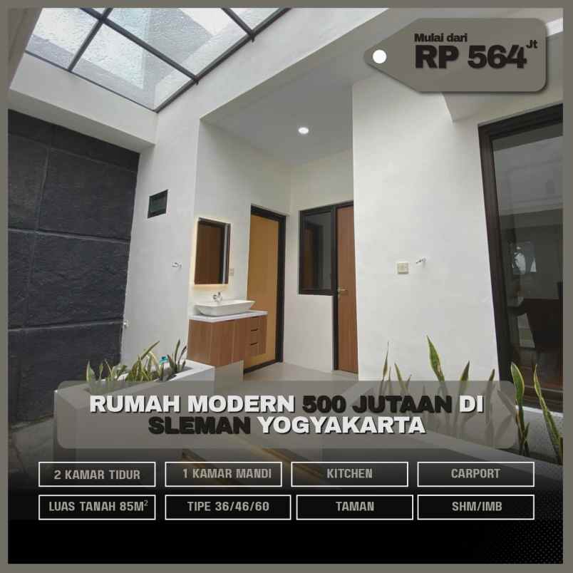 rumah cantik 500 jutaan minimalis di berbah sleman