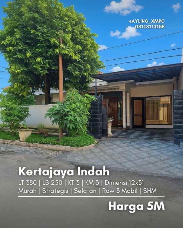 rumah kertajaya indah strategis row jalan 3 mobil