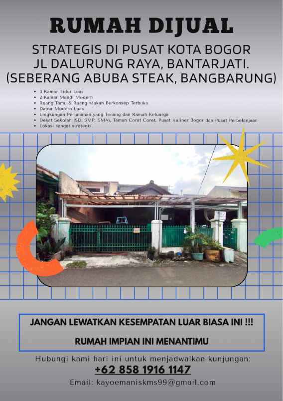 rumah pribadi dijual cepat area strategis