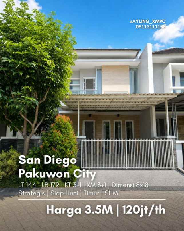 rumah san diego pakuwon city strategis siap huni