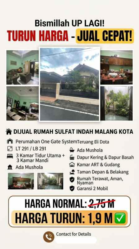 rumah siap huni lokasi di sulfat kota malang