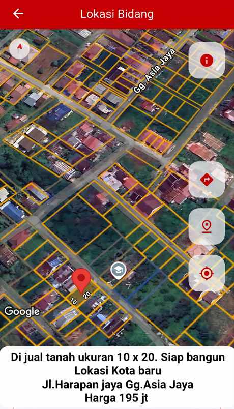 tanah siap bangun harapan jaya gang asia jaya