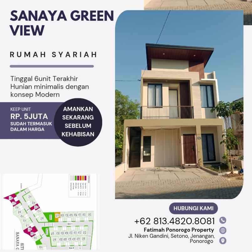 terlaris di ponorogo rumah syariah minimalis 2 lantai