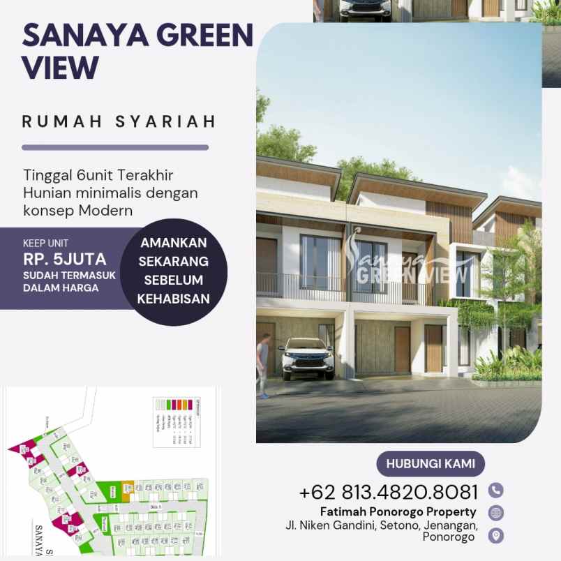 terlaris di ponorogo rumah syariah minimalis 2 lantai