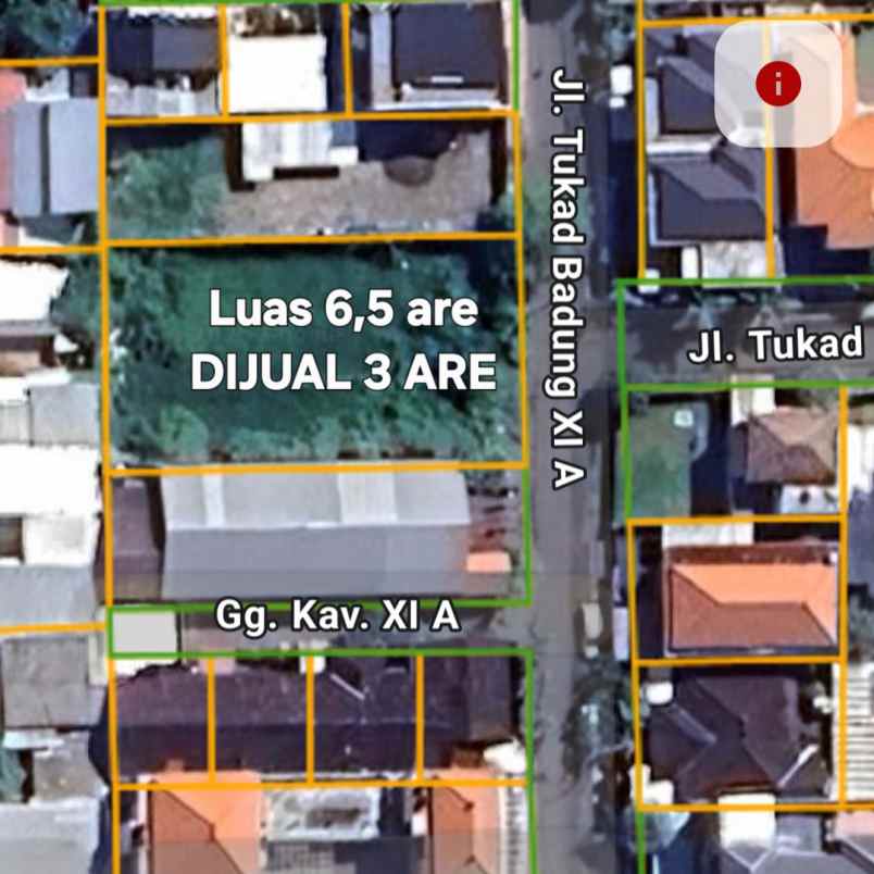 dijual 3 are jl tukad badung xi renon denpasar