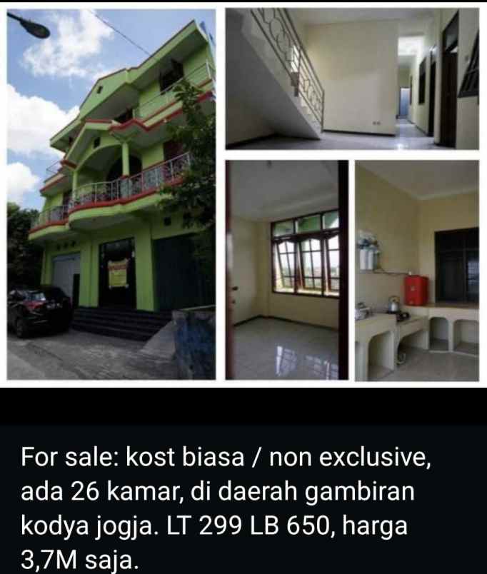 dijual kos di gambiran kodya yogyakarta