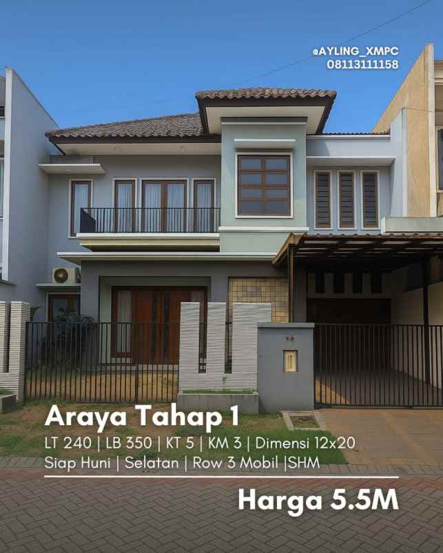 dijual rumah araya tahap 1