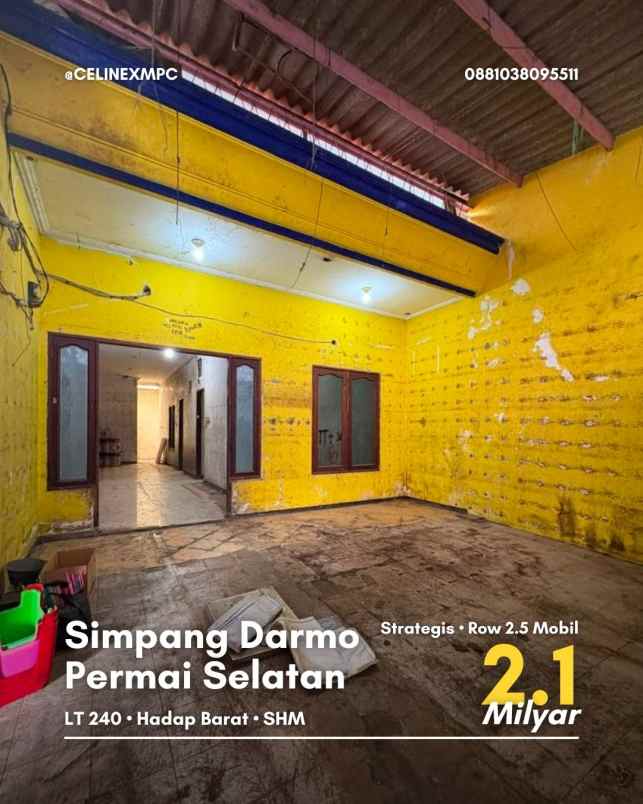 dijual rumah darmo permai selatan