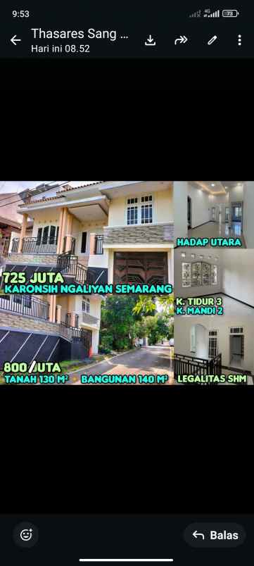 dijual rumah di karonsih ngaliyan semarang