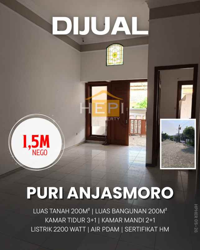 dijual rumah di puri anjasmoro semarang