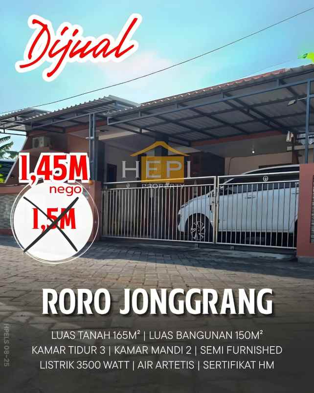 dijual rumah di roro jonggrang manyaran semarang