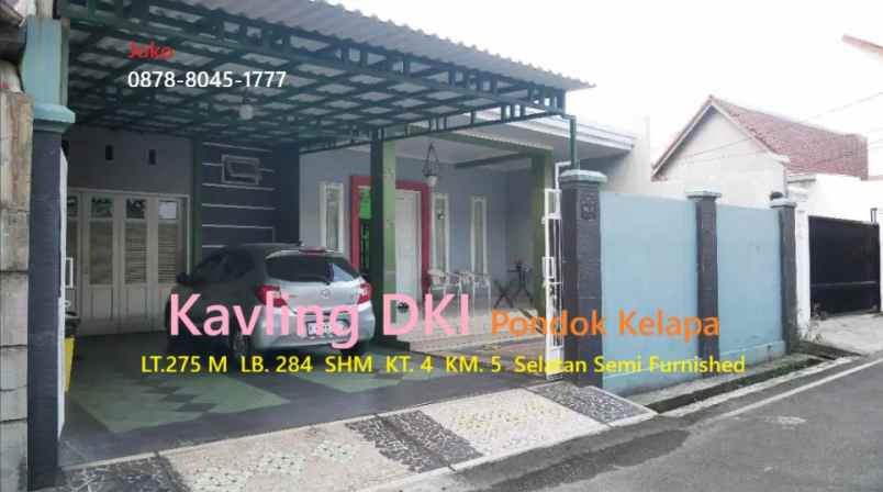 dijual rumah kavling dki pondok kelapa