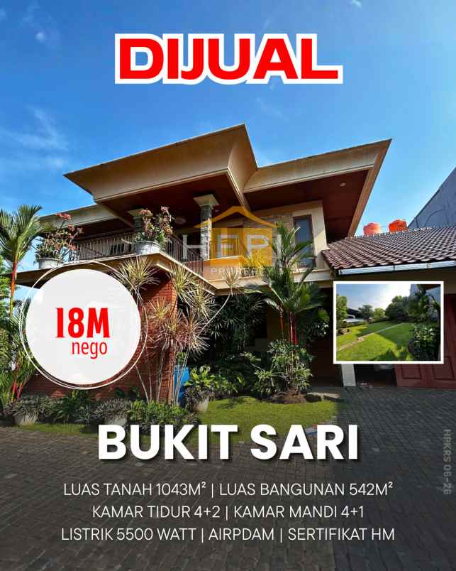 dijual rumah mewah halaman luas di bukit sari semarang