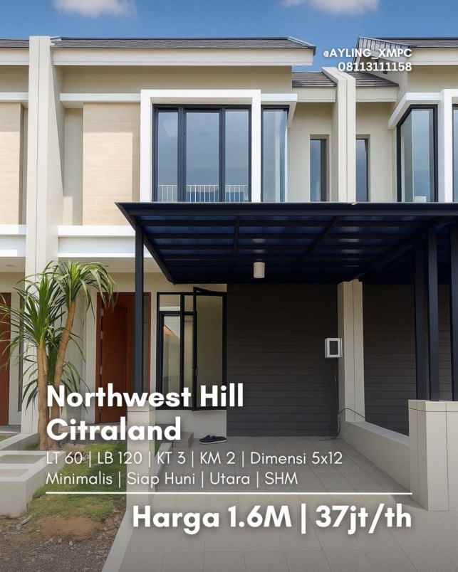 dijual rumah northwest hill citraland