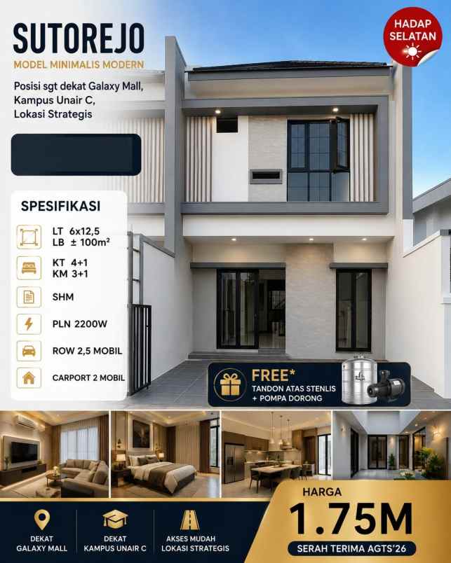 dijual rumah sutorejo