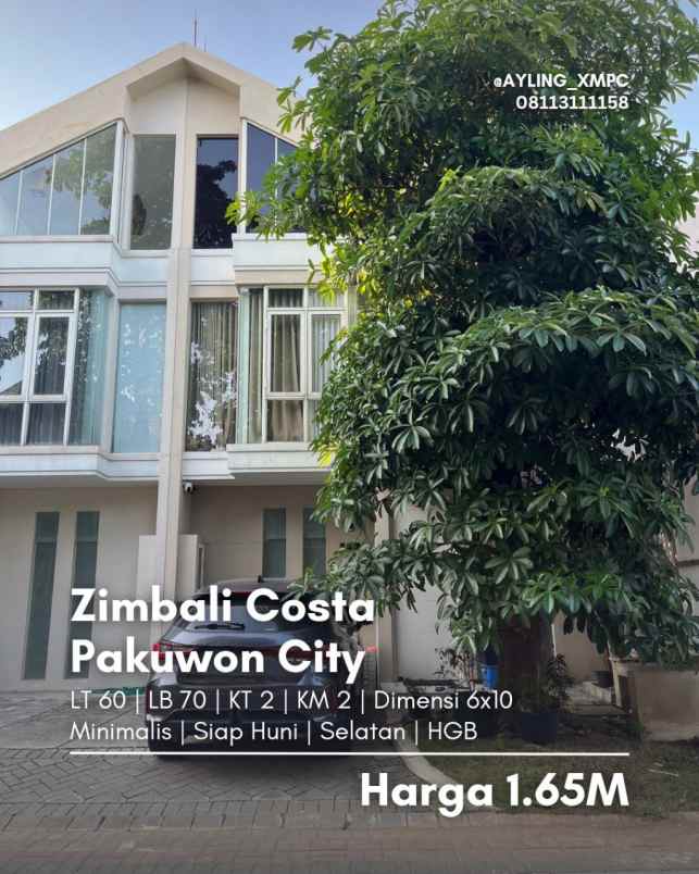 dijual rumah zimbali costa grand island