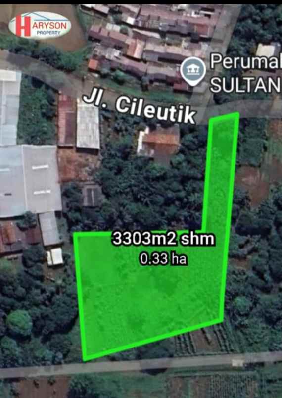 dijual tanah 3303 m2 setu bekasi
