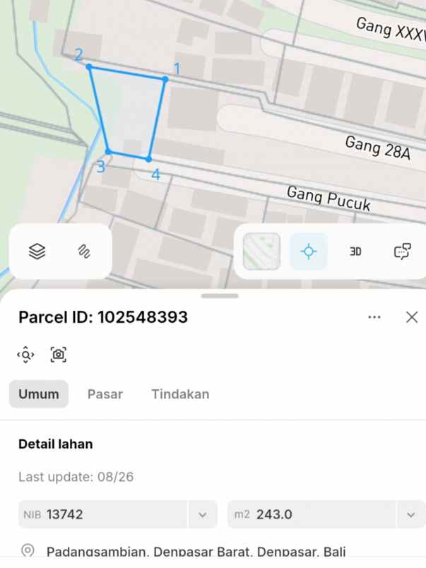 dijual tanah belakang poltabes