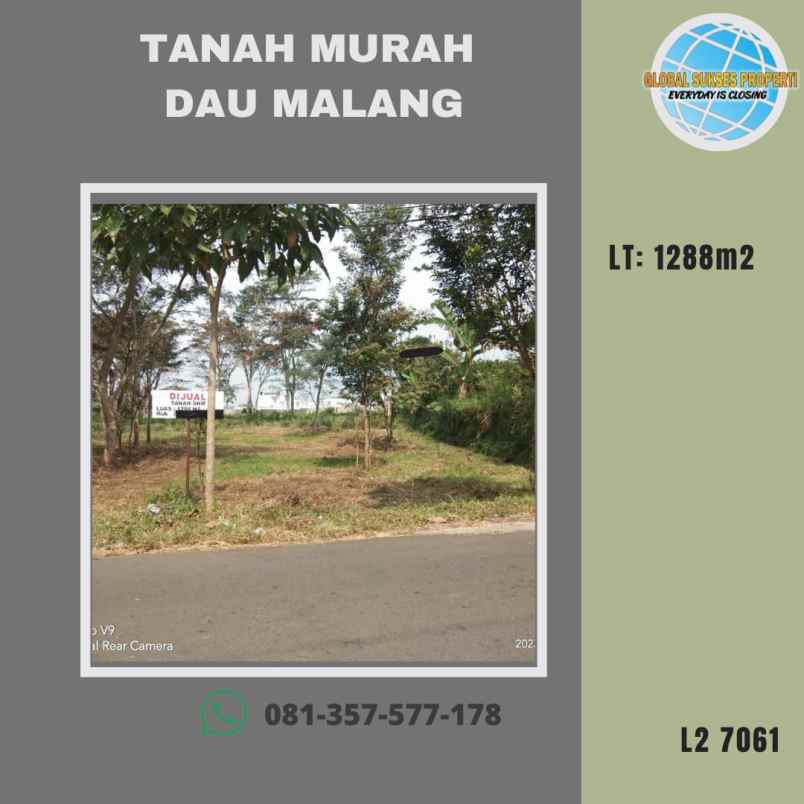 Tanah Di Dau Murah Potensial Akses Jalan Raya Masuk Kota Malang