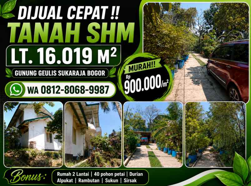 dijual tanah gunung geulis sukaraja bogor