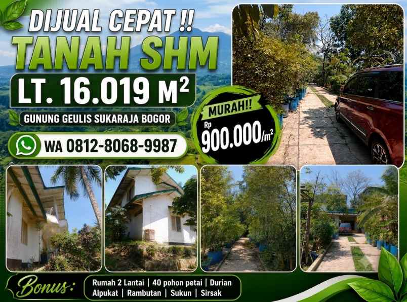 dijual tanah gunung geulis sukaraja bogor