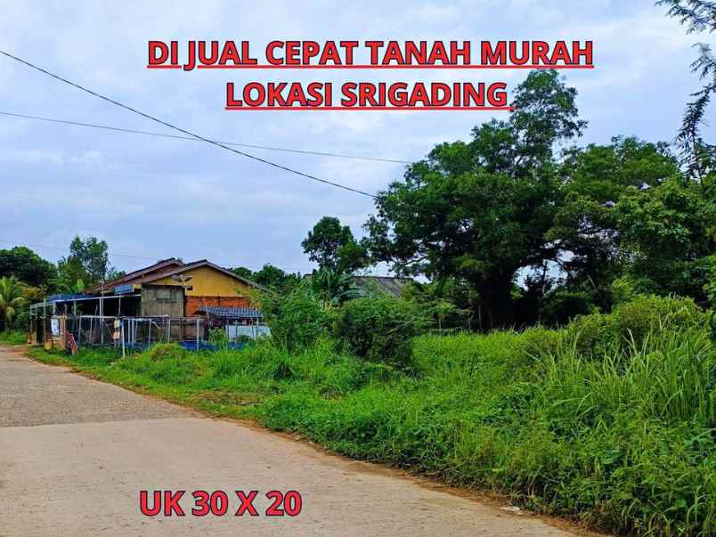 Jual Tanah Km 14 Pinggir Jalan Srigading Dekat Rumah Sakit Sukajadi