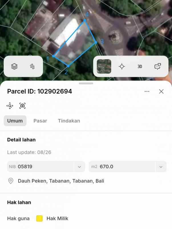 dijual tanah jl raya denpasar gilimanuk