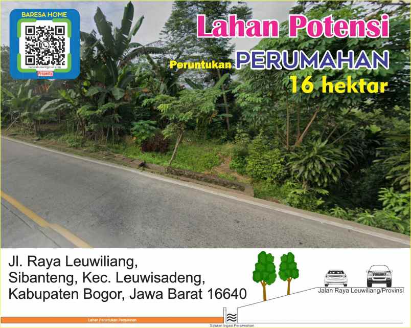 dijual tanah jl raya leuwiliang sadeng