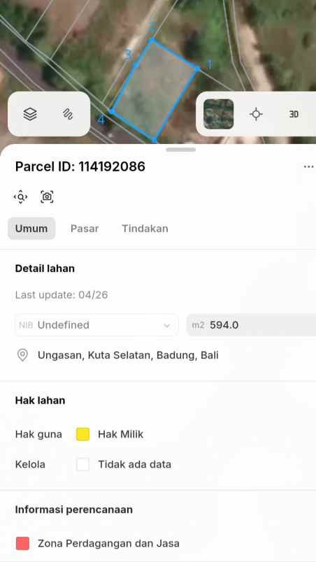 dijual tanah jln dharmawangsa nusa dua
