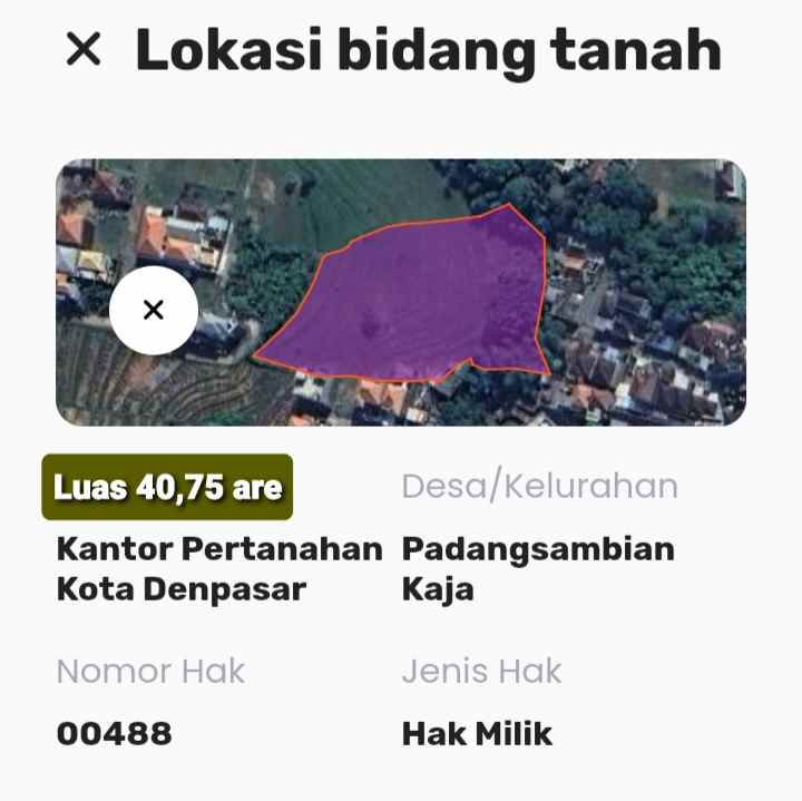 dijual tanah jln panji kebo iwo utara iii