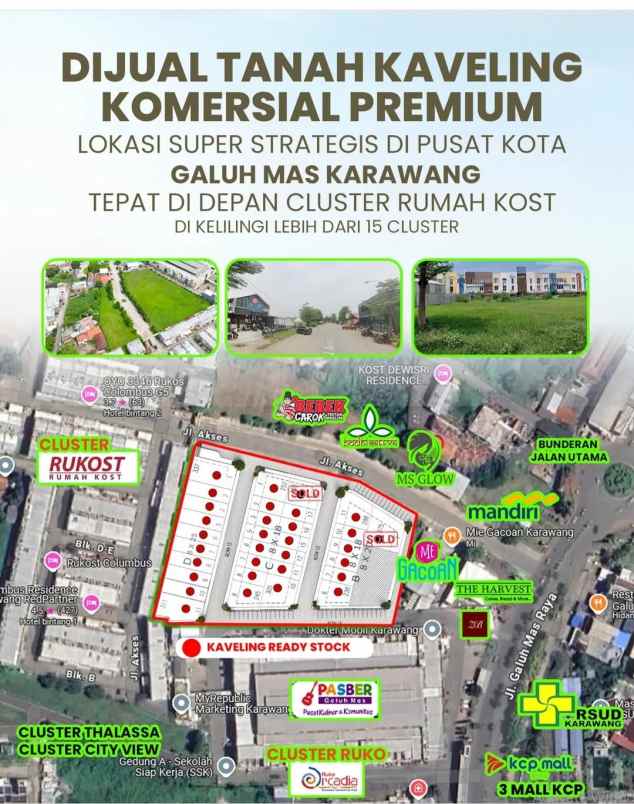 dijual tanah kavling komersial premium