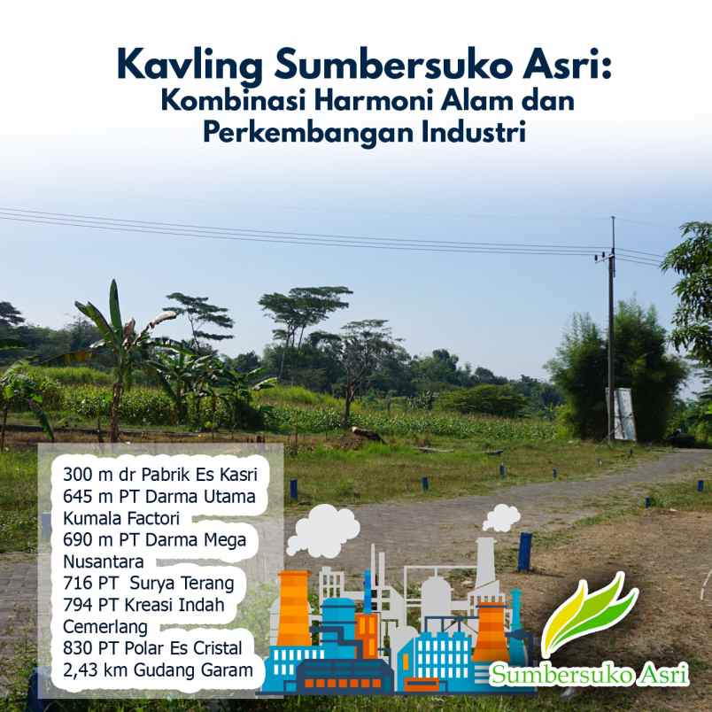 dijual tanah kemuning sumbersuko kec