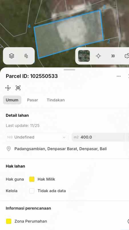 dijual tanah nangka selatan
