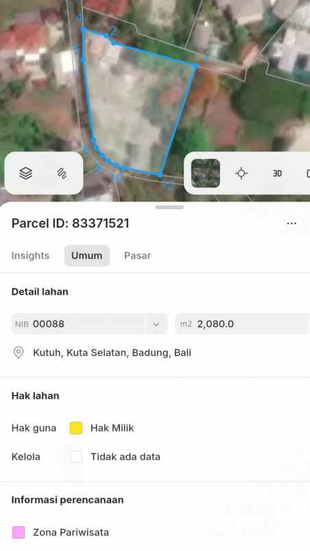 dijual tanah pantai pandawa