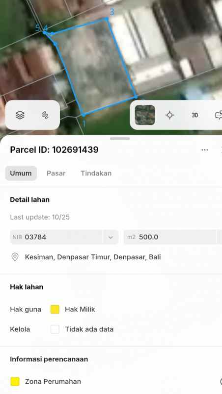dijual tanah sedap malam