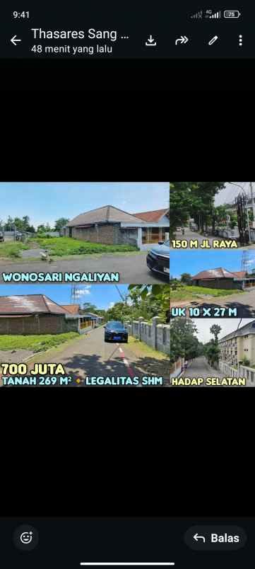 dijual tanah siap bangun di wonosari ngaliyan semarang