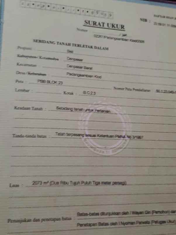 disewakan tanah padangsambian klod