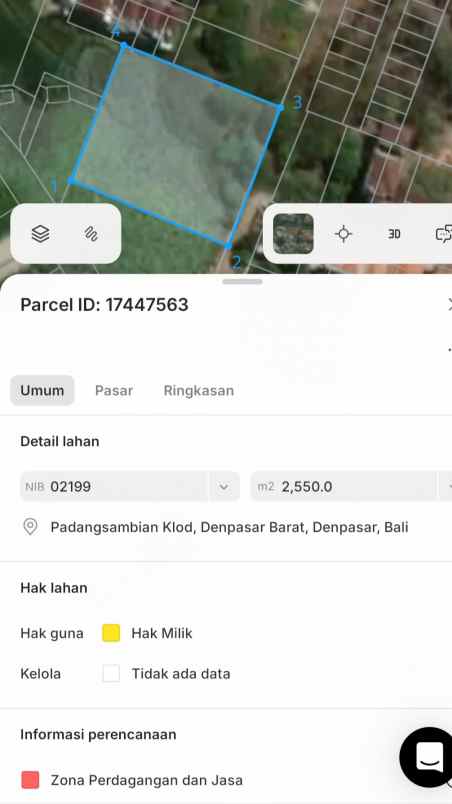 disewakan tanah padangsambian klod