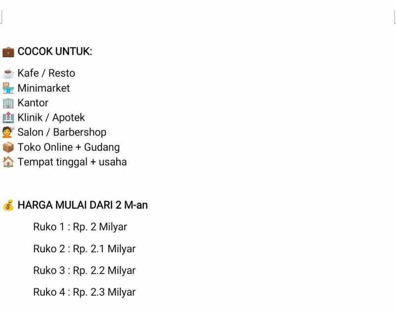 ruko pinggir jalan raya dekat ipb dramaga bogor