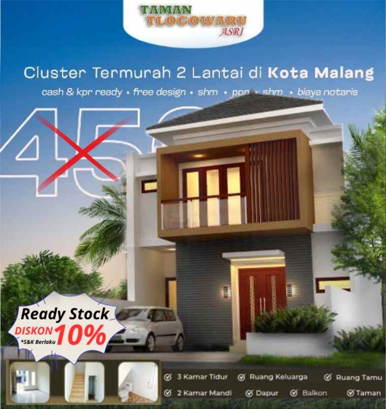 rumah 2 lantai ready stock siap huni kota malang