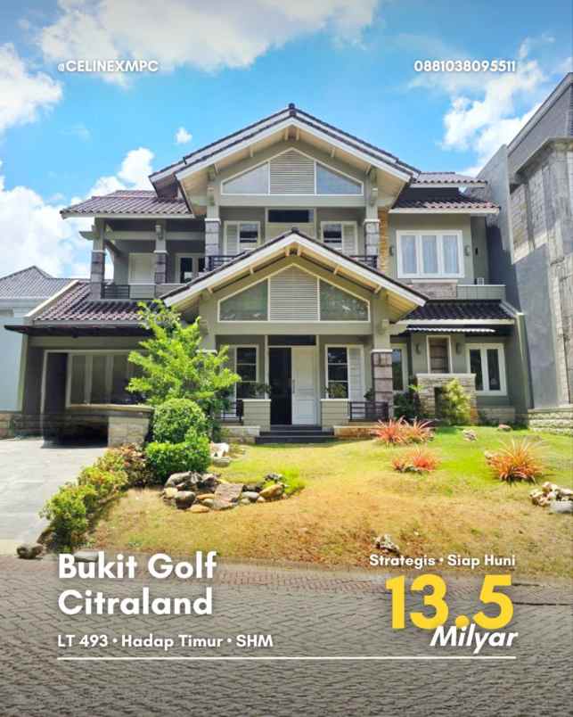 rumah bukit golf citraland strategis siap huni marmer