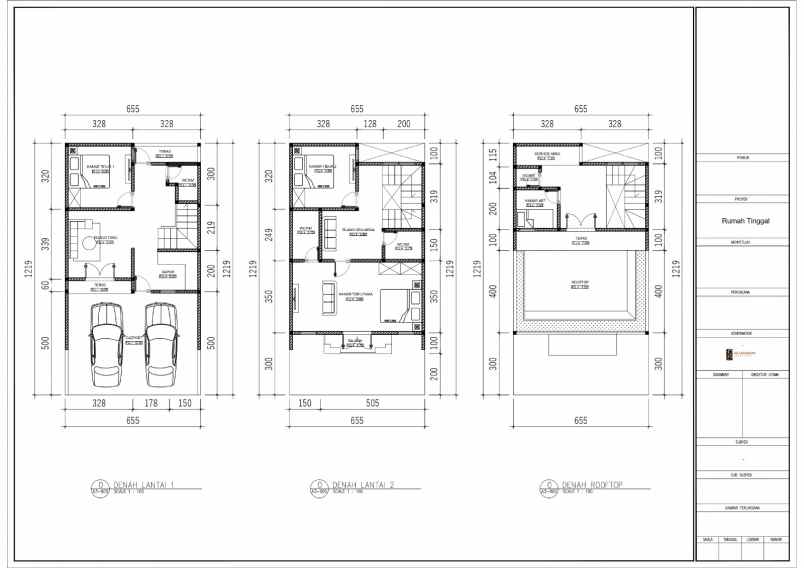 rumah classic modern rooftop di kebagusan jakarta