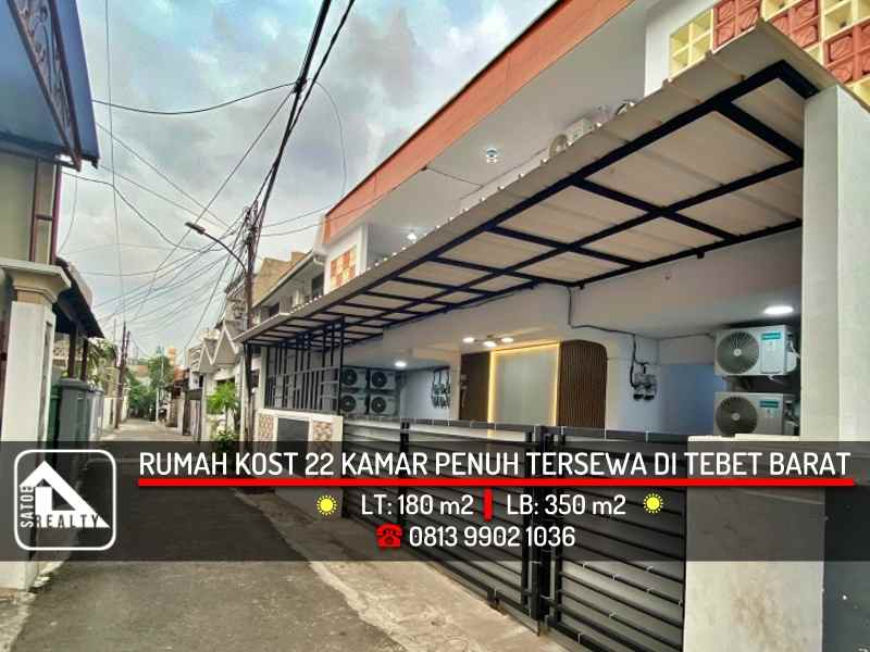 rumah kost 22 kamar penuh tersewa di tebet barat