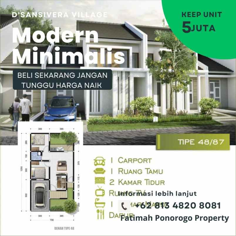 rumah minimalis d sansivera village di ponorogo
