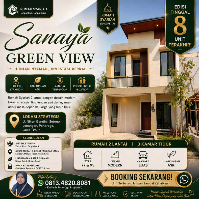 rumah syariah 2 lantai di ponorogo