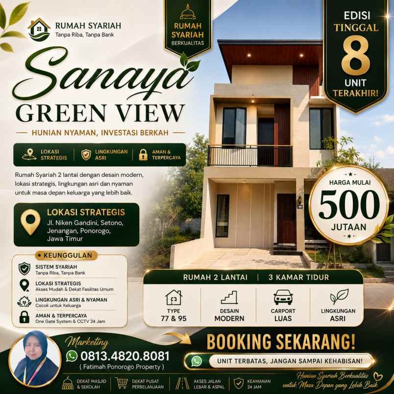 rumah syariah 2 lantai di ponorogo