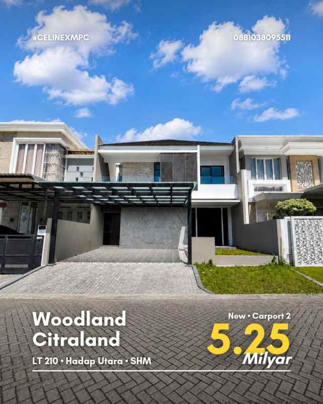 rumah woodland citraland new carport 2 row 3 mobil